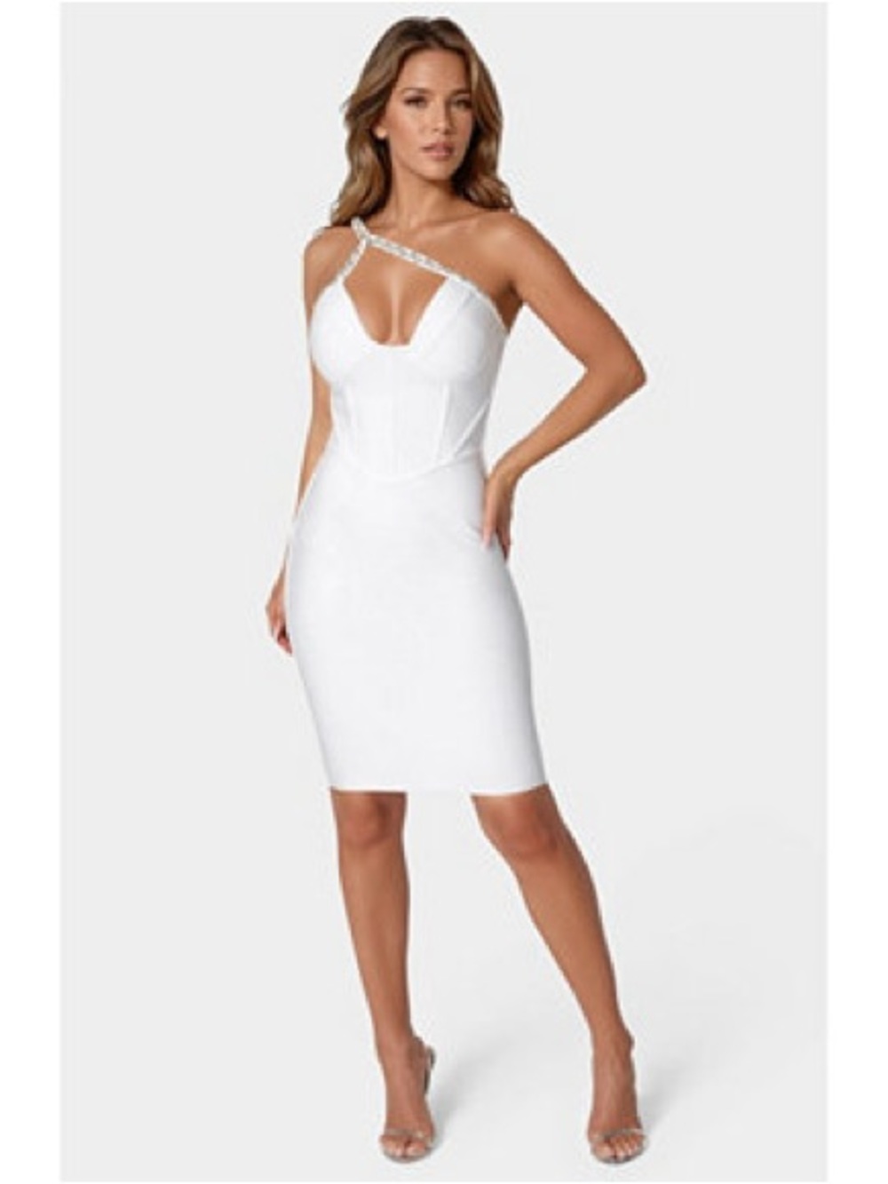 Bebe Crystal corset Bodycon Dress NWT